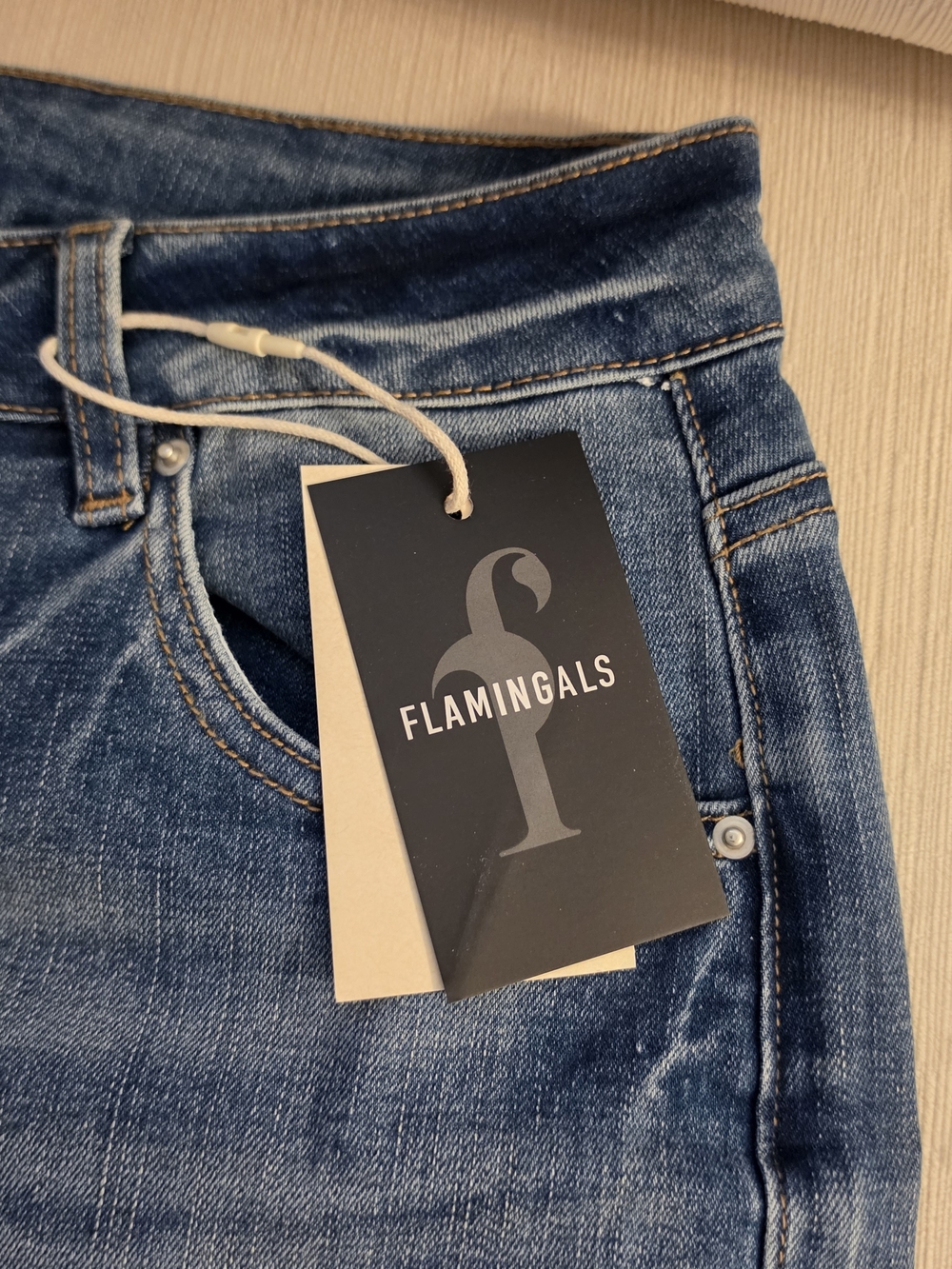 Flamingals High-Rise Blue Denim Jeans — Classic Stretch Fit